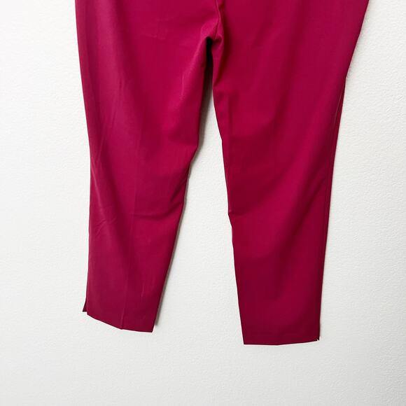 [ZARA] Red High Rise Straight Leg Ankle Length Trouser Work Career Pants NWT 10 - Picture 9 of 11